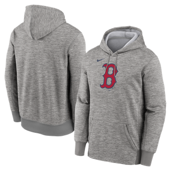 Men's Nike Heather Gray Boston Red Sox Primary Logo Therma Hoodie