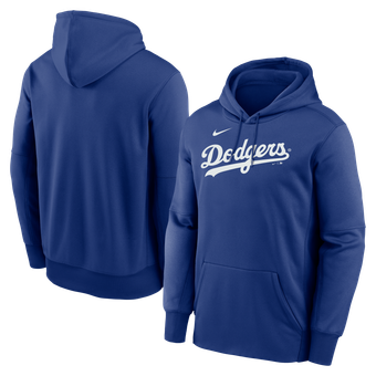 Men's Nike Royal Los Angeles Dodgers Primary Wordmark Therma Hoodie