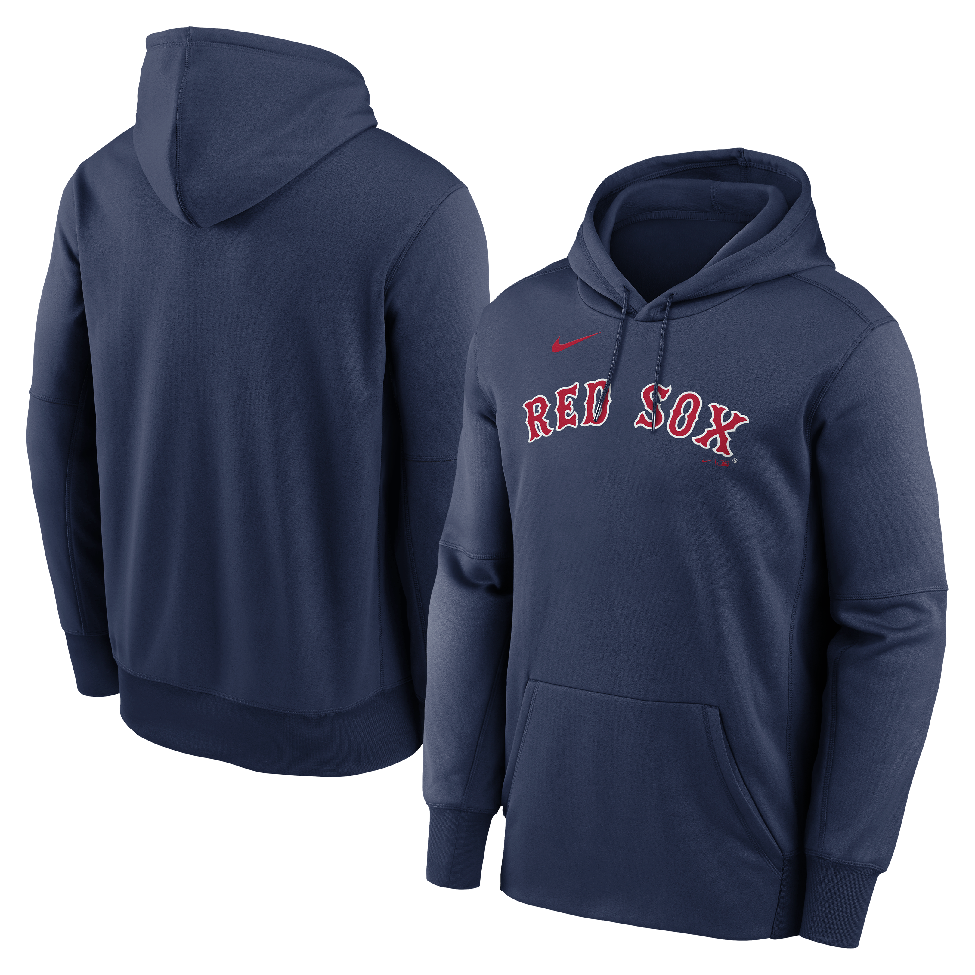 Men's Nike Navy Boston Red Sox Primary Wordmark Therma Hoodie