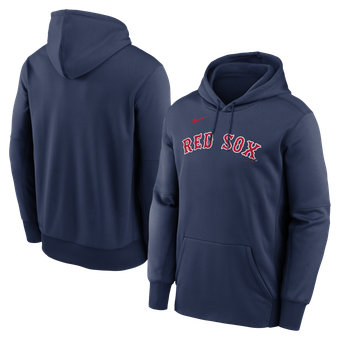 Men's Nike Navy Boston Red Sox Primary Wordmark Therma Hoodie