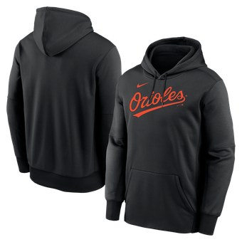 Men's Nike Black Baltimore Orioles Primary Wordmark Therma Hoodie
