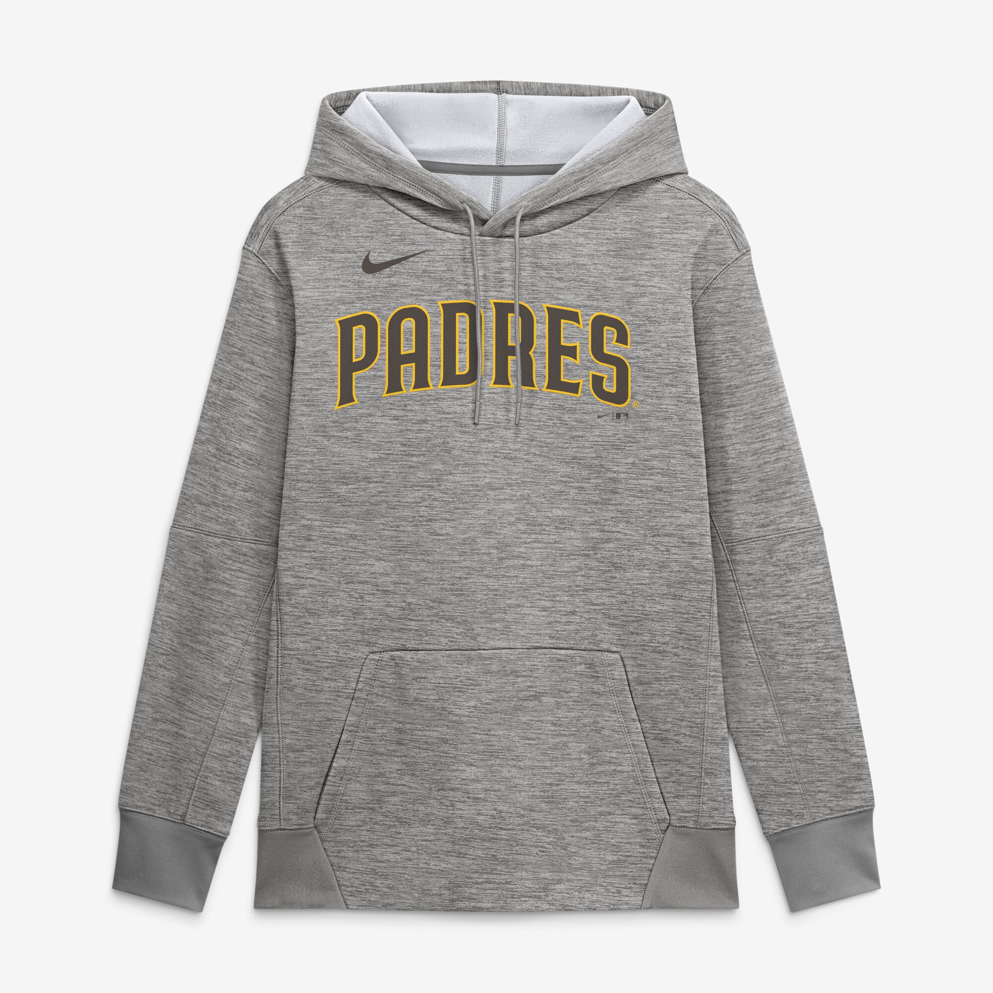 Men's Nike Heather Gray San Diego Padres Primary Wordmark Therma Hoodie