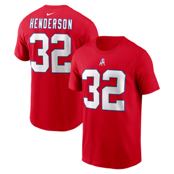 Men's Nike TreVeyon Henderson Red New England Patriots Name & Number T-Shirt