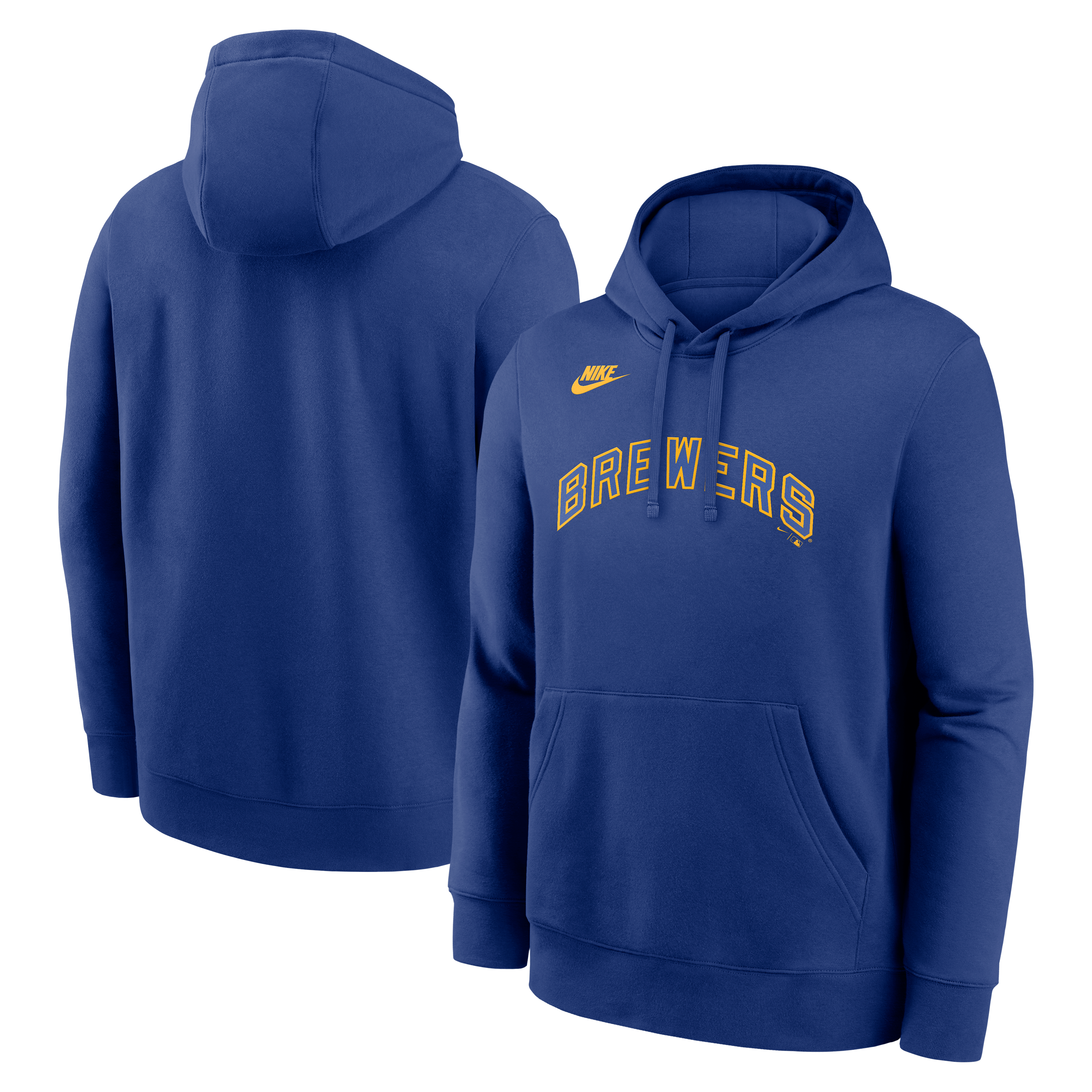 Men's Nike Royal Milwaukee Brewers Cooperstown Collection Wordmark Club Hoodie