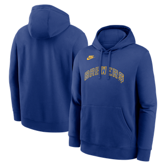 Men's Nike Royal Milwaukee Brewers Cooperstown Collection Wordmark Club Hoodie