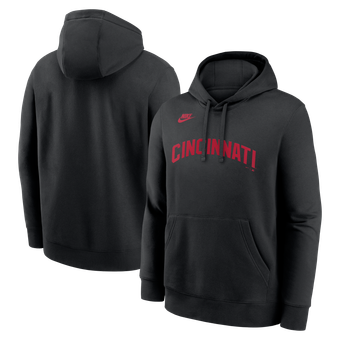 Men's Nike Black Cincinnati Reds Cooperstown Collection Wordmark Club Hoodie