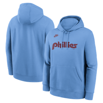 Men's Nike Light Blue Philadelphia Phillies Cooperstown Collection Wordmark Club Hoodie