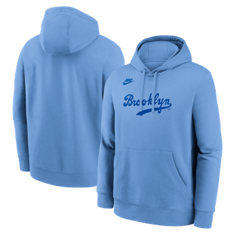 Men's Nike Light Blue Brooklyn Dodgers Cooperstown Collection Wordmark Club Hoodie