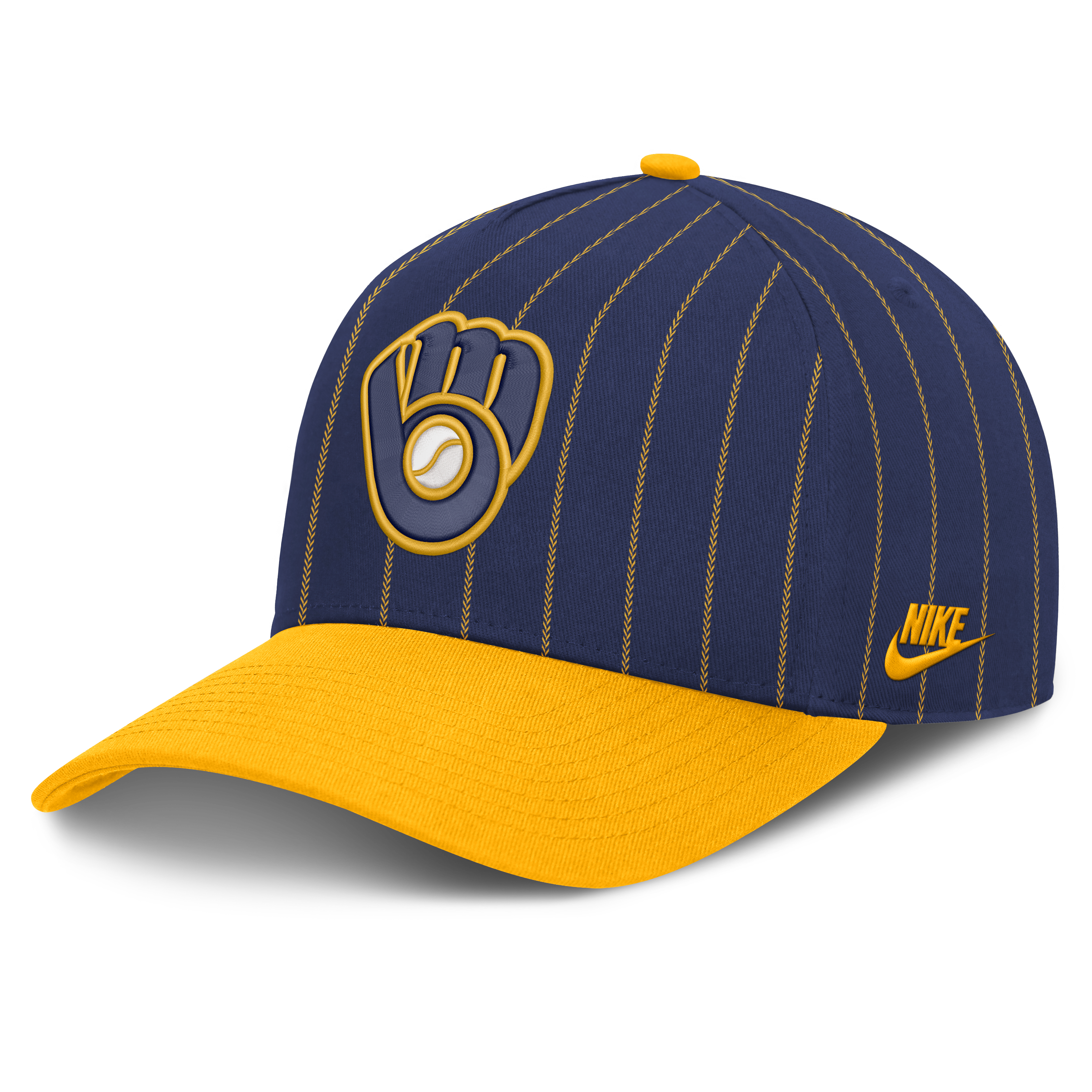 Male Nike Royal/Gold Milwaukee Brewers Cooperstown Rise A-Frame Adjustable Hat