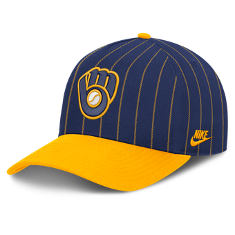 Male Nike Royal/Gold Milwaukee Brewers Cooperstown Rise A-Frame Adjustable Hat