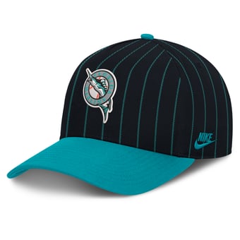 Male Nike Black/Teal Florida Marlins Cooperstown Rise A-Frame Adjustable Hat