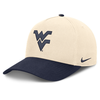 Unisex Nike  Natural/Navy West Virginia Mountaineers Campus Prep Rise Adjustable Hat