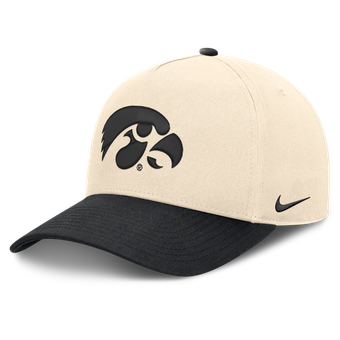 Unisex Nike  Natural/Black Iowa Hawkeyes Campus Prep Rise Adjustable Hat