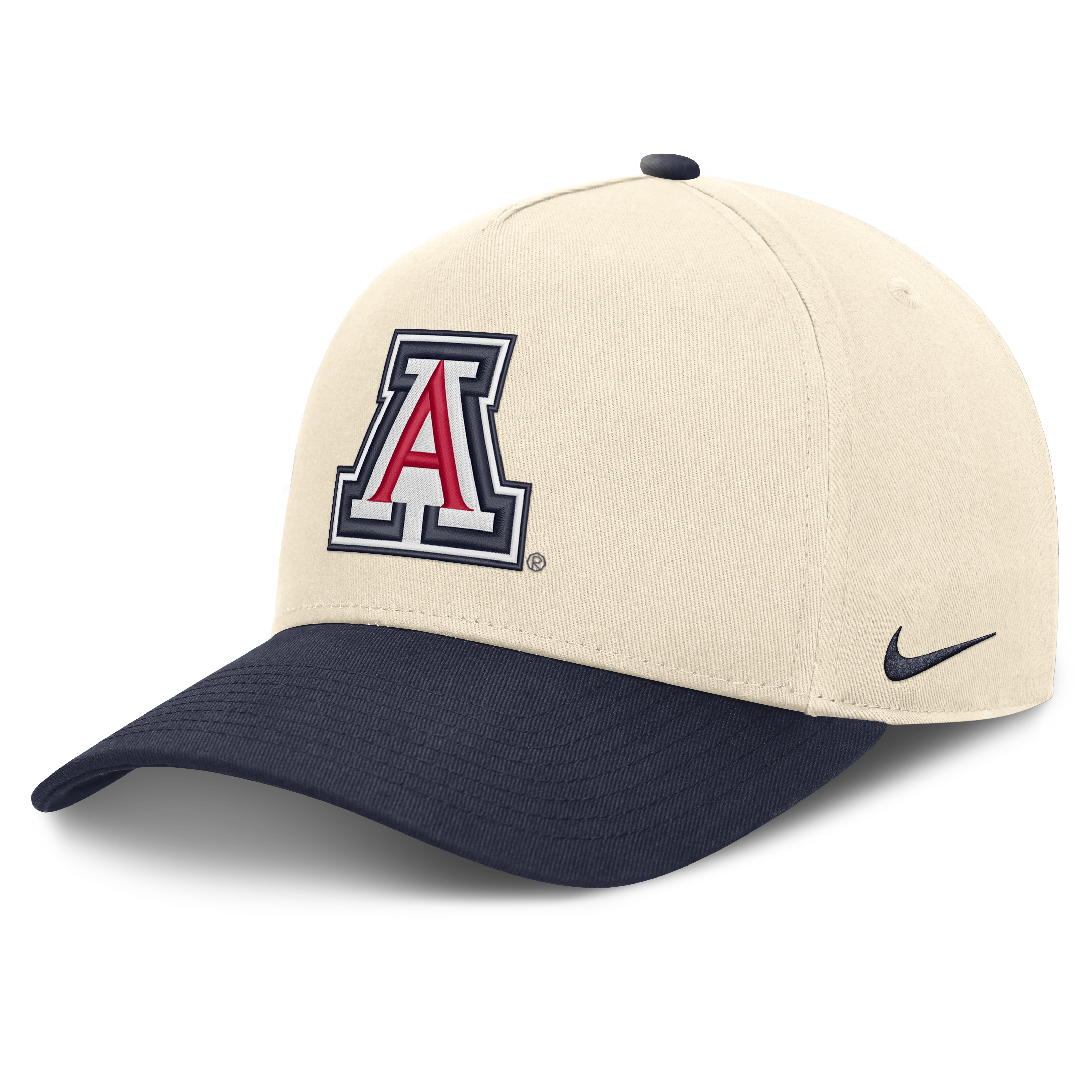 Unisex Nike  Natural/Navy Arizona Wildcats Campus Prep Rise Adjustable Hat