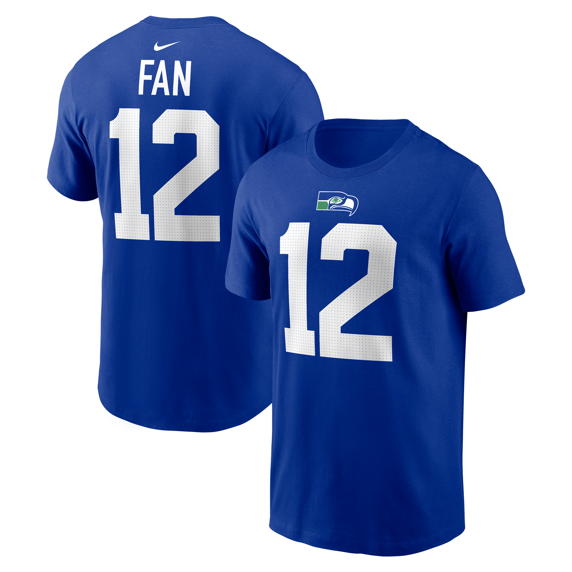 Men's Nike 12s Royal Seattle Seahawks Name & Number T-Shirt