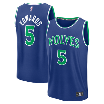 Youth Fanatics Anthony Edwards Blue Minnesota Timberwolves Fast Break Jersey - Icon Edition