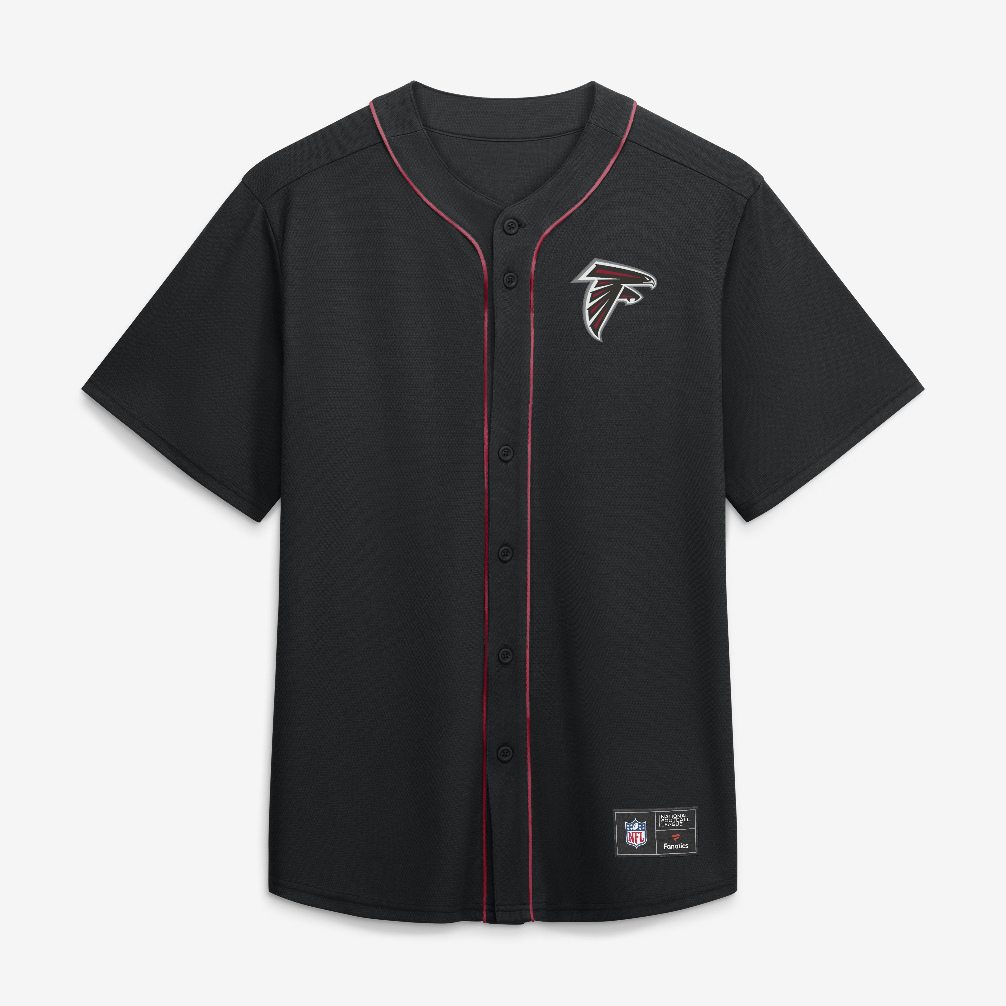 Men's Fanatics Black Atlanta Falcons After Hours Button-Up Baseball Top