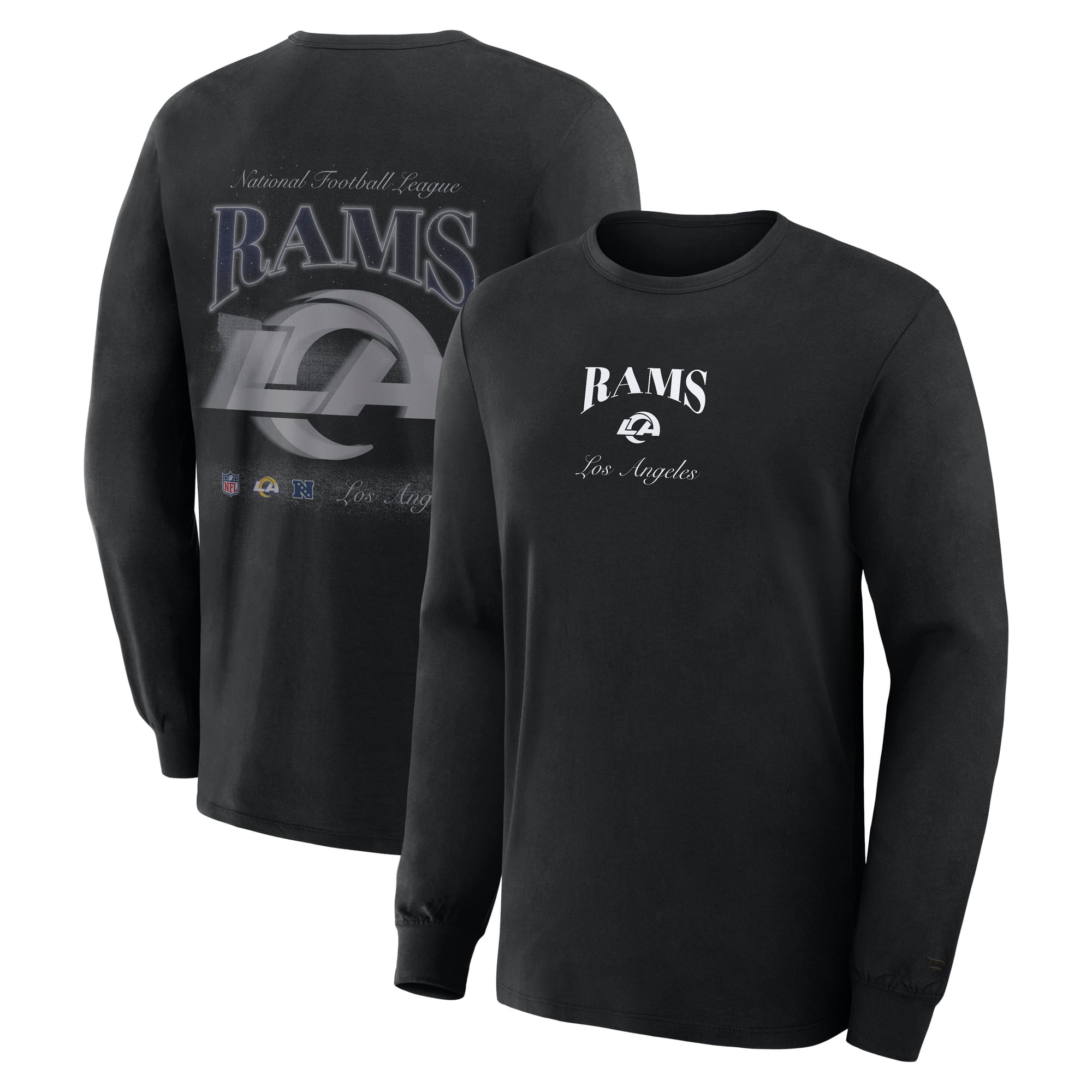 Men's Fanatics  Black Los Angeles Rams Midnight Falls Long Sleeve T-Shirt