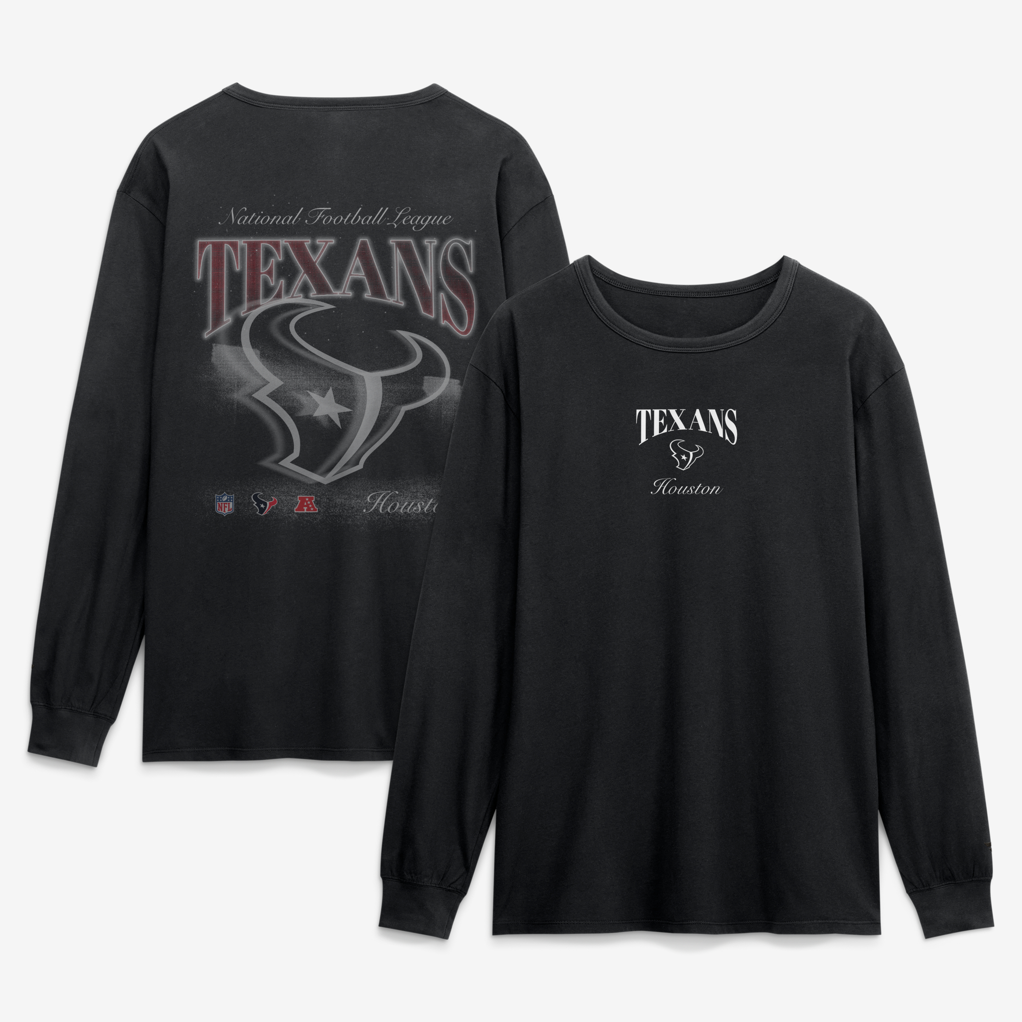 Fanatics Men's Black Houston Texans Midnight Falls Long-Sleeve T-Shirt - Black