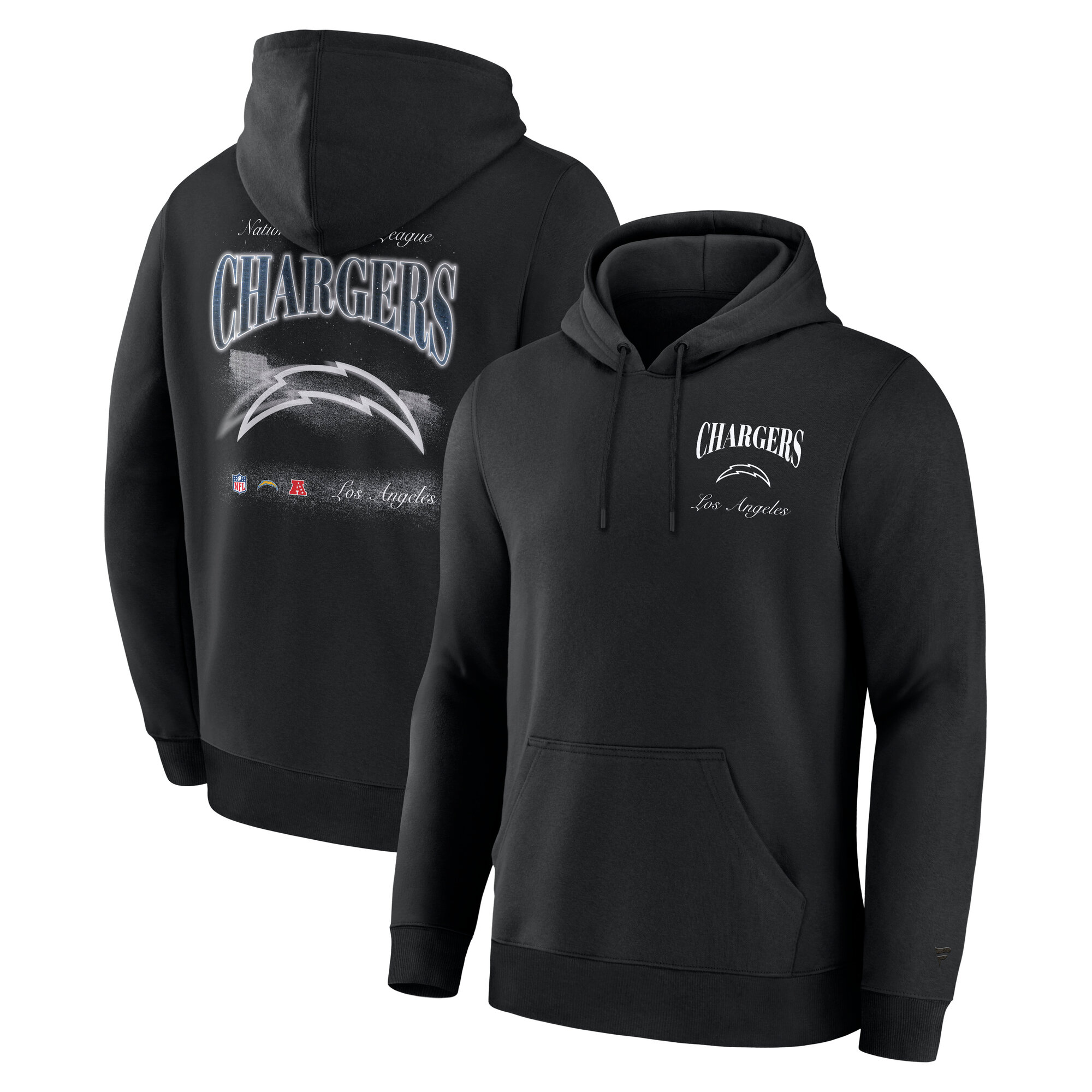 Men’s Fanatics Black Los Angeles Chargers Nightfall Long Sleeve Fleece Hoodie Men’s Fanatics Black Los Angeles Chargers Nightfall Long Sleeve Fleece Hoodie