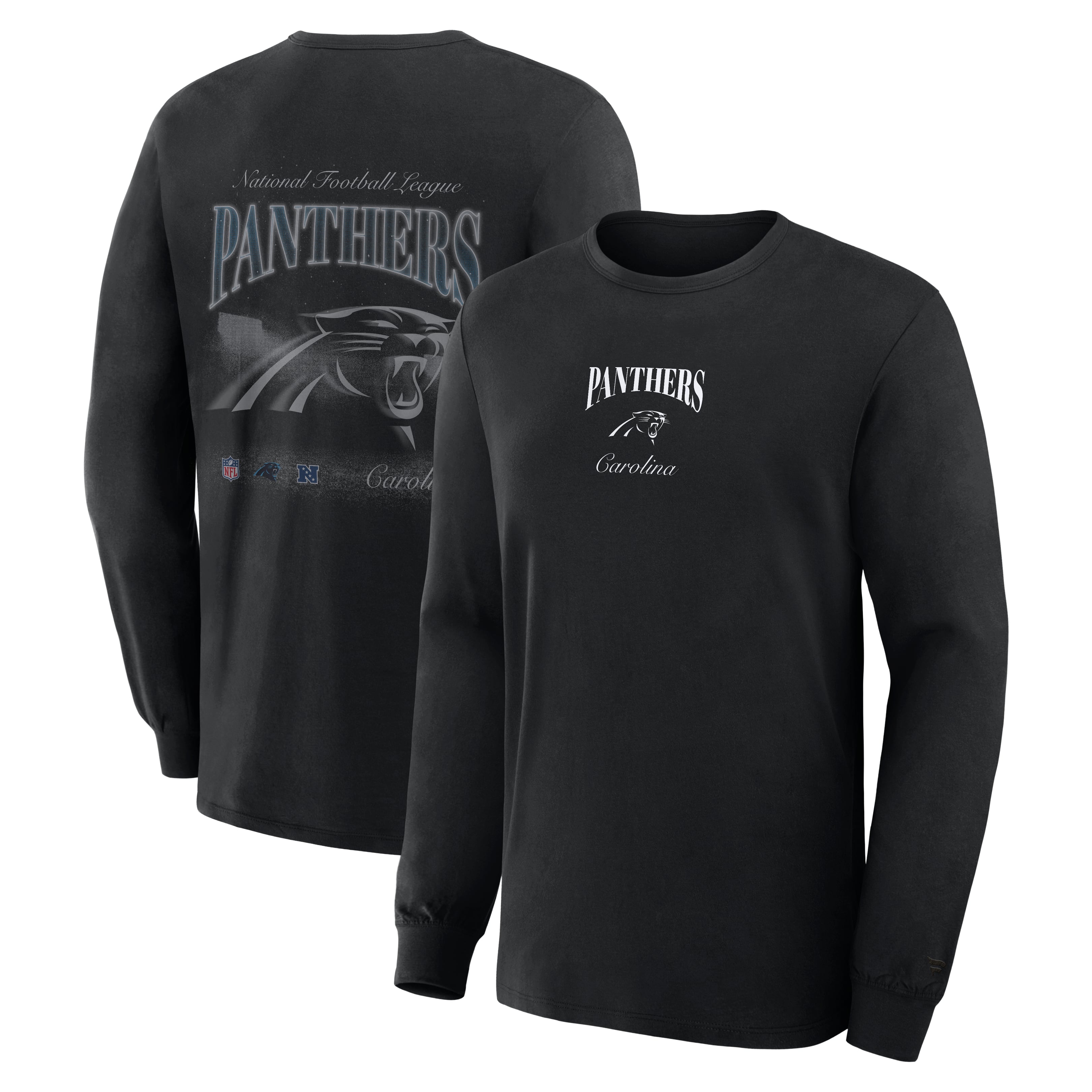 Men's Fanatics  Black Carolina Panthers Midnight Falls Long Sleeve T-Shirt