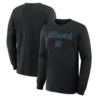 Men's Fanatics Black Miami Marlins Lock-Up Legacy Long Sleeve T-Shirt