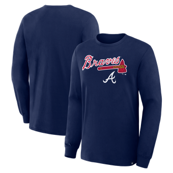 Men's Fanatics Navy Atlanta Braves Lock-Up Legacy Long Sleeve T-Shirt