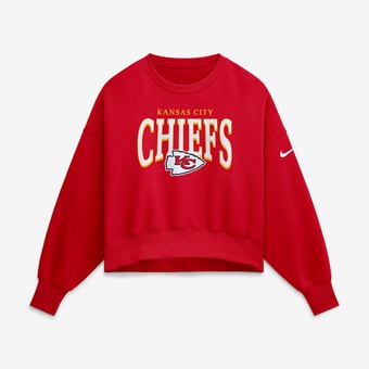 Women's Nike  Red Kansas City Chiefs Oversized Phoenix Fleece Sweatshirt
