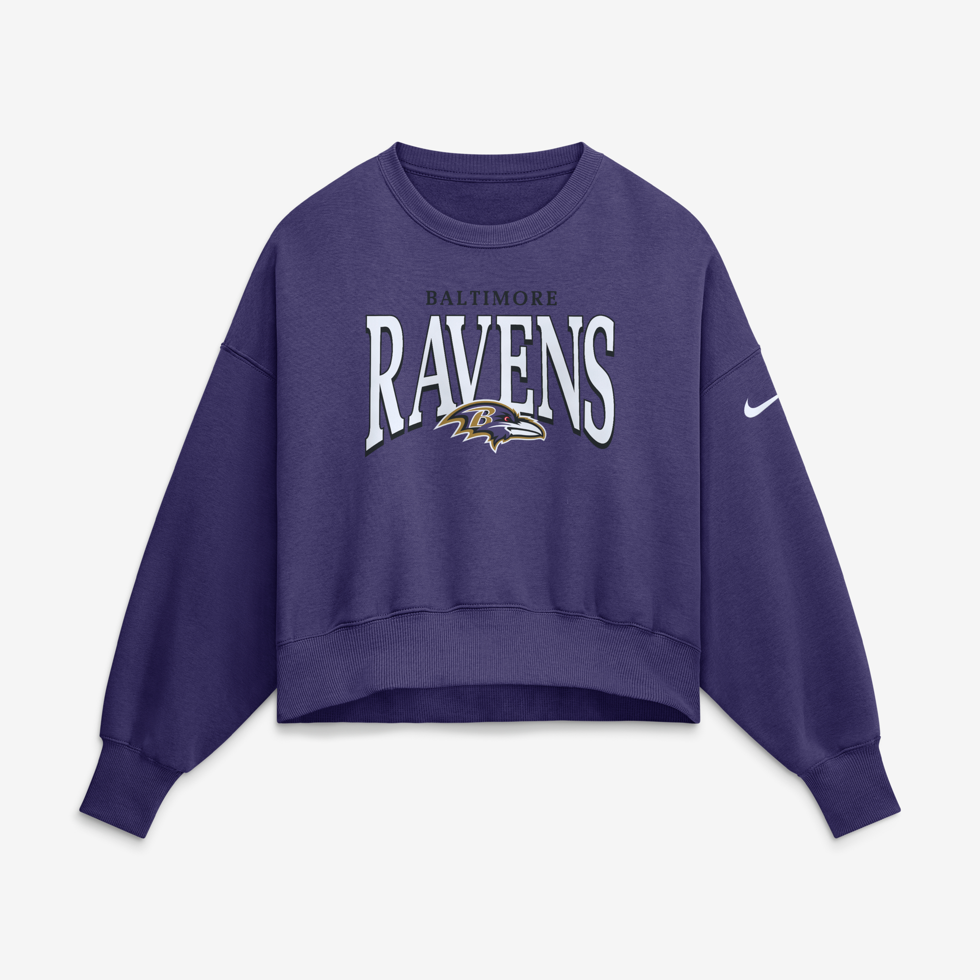 Women's Nike  Purple Baltimore Ravens Oversized Phoenix Fleece Sweatshirt