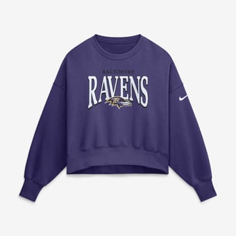 Women's Nike  Purple Baltimore Ravens Oversized Phoenix Fleece Sweatshirt