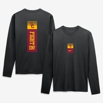 Men's Nike  Black USC Trojans Double Stack Legend Dri-FIT Long Sleeve T-Shirt