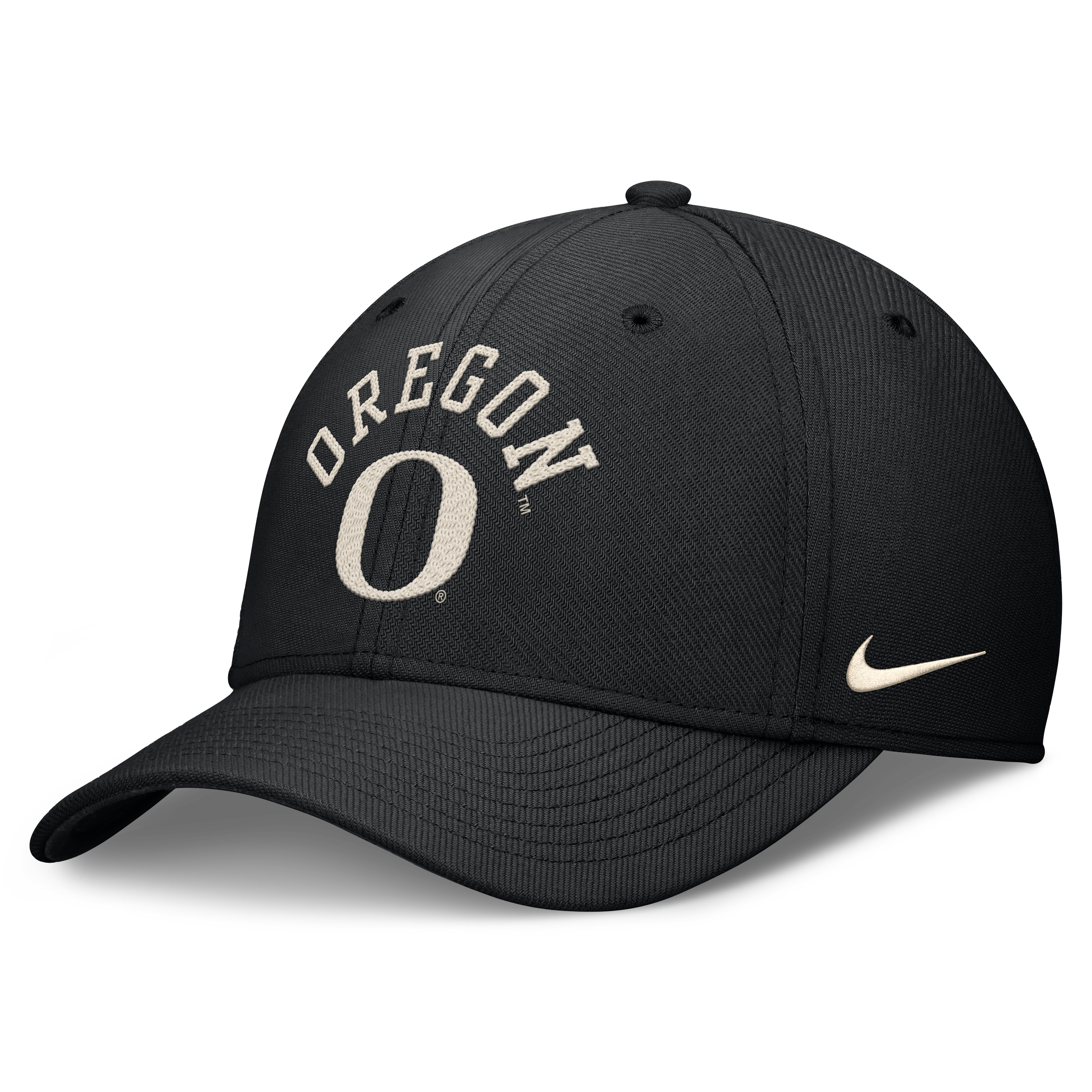 Men's Nike Black Oregon Ducks Campus Prep Chained & Arched Swooshflex Flex Hat