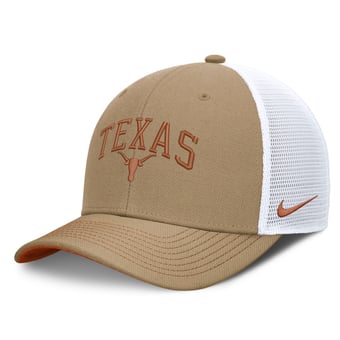 Unisex Nike  Beige/White Texas Longhorns Dri-FIT Primetime Arched Trucker Adjustable Hat