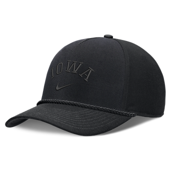 Unisex Nike  Black Iowa Hawkeyes Campus Prep Tonal Rope Rise 5-Panel Adjustable Hat