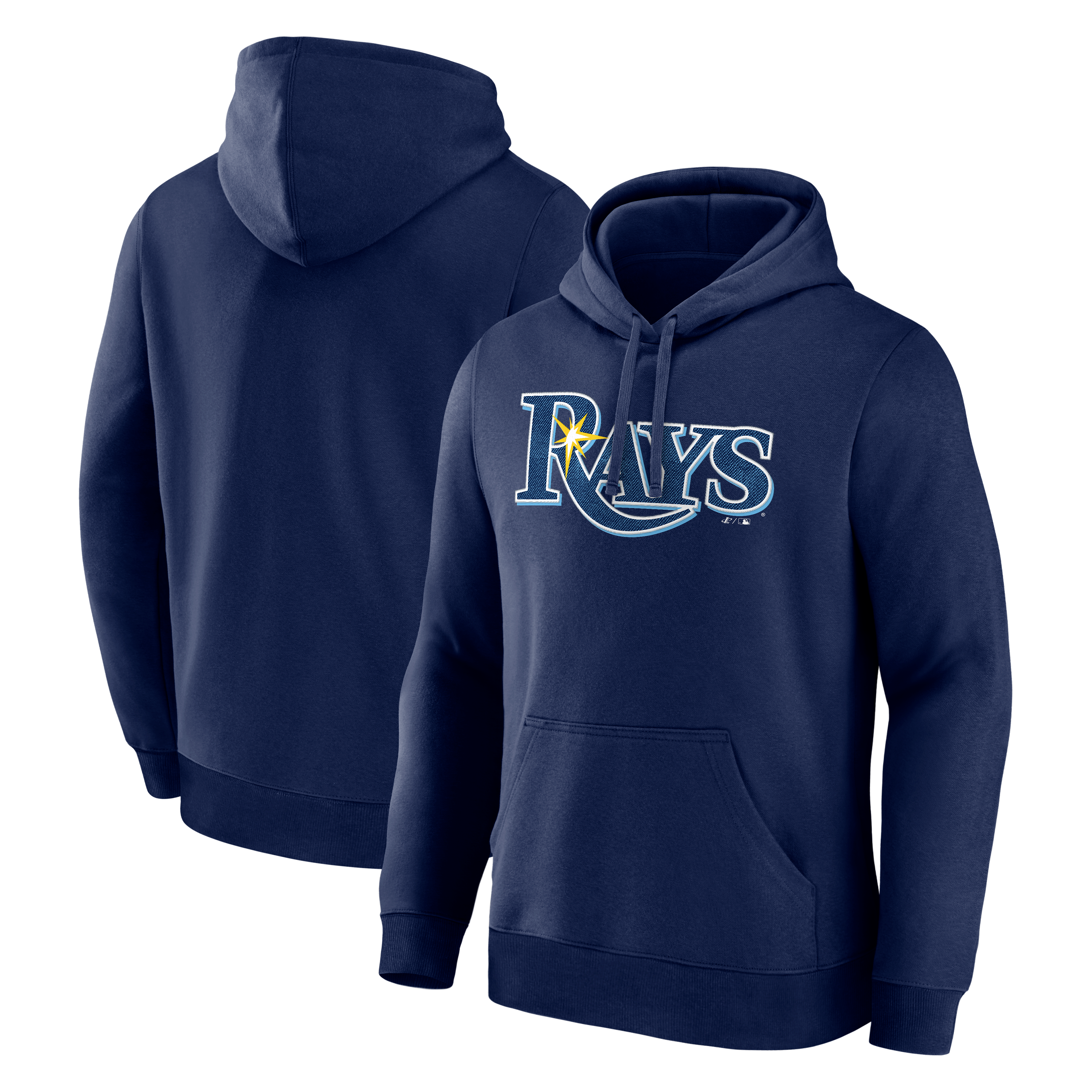 Men's Logo Athletic Navy Tampa Bay Rays Wordmark Hoodie