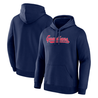 Men's Logo Athletic Navy Cleveland Guardians Wordmark Hoodie