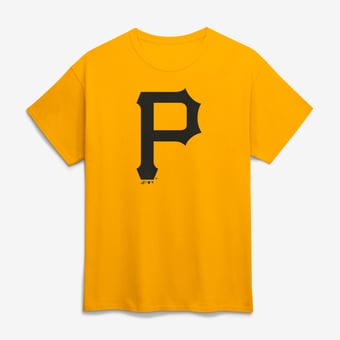 Men's Logo Athletic Gold Pittsburgh Pirates Official Logo T-Shirt