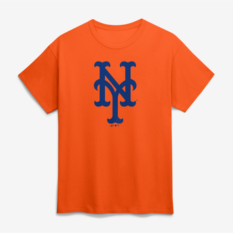 Men's Logo Athletic Orange New York Mets Official Logo T-Shirt