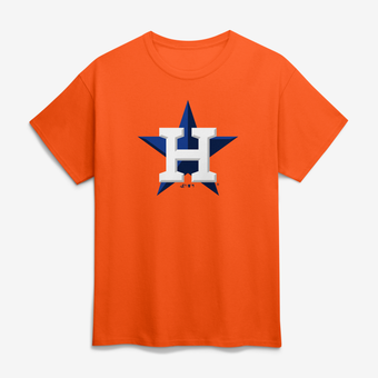 Men's Logo Athletic Orange Houston Astros Official Logo T-Shirt
