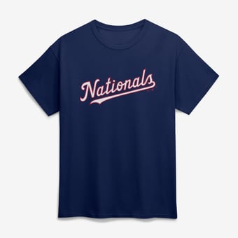 Men's Logo Athletic Navy Washington Nationals Wordmark T-Shirt