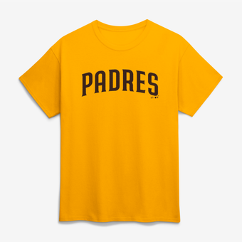 Men's Logo Athletic Gold San Diego Padres Wordmark T-Shirt