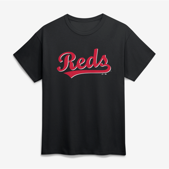 Men's Logo Athletic Black Cincinnati Reds Wordmark T-Shirt
