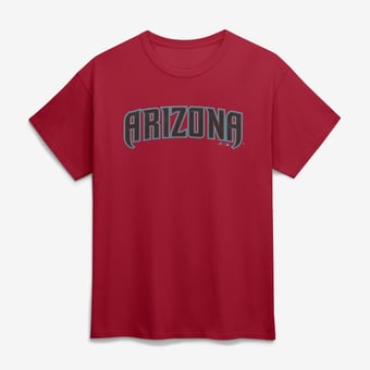 Men's Logo Athletic Red Arizona Diamondbacks Wordmark T-Shirt