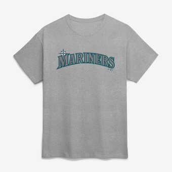 Men's Logo Athletic Heather Gray Seattle Mariners Wordmark T-Shirt