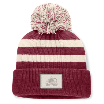 Women's Fanatics  Burgundy Colorado Avalanche Fundamental Cottage Cuffed Knit Hat with Pom