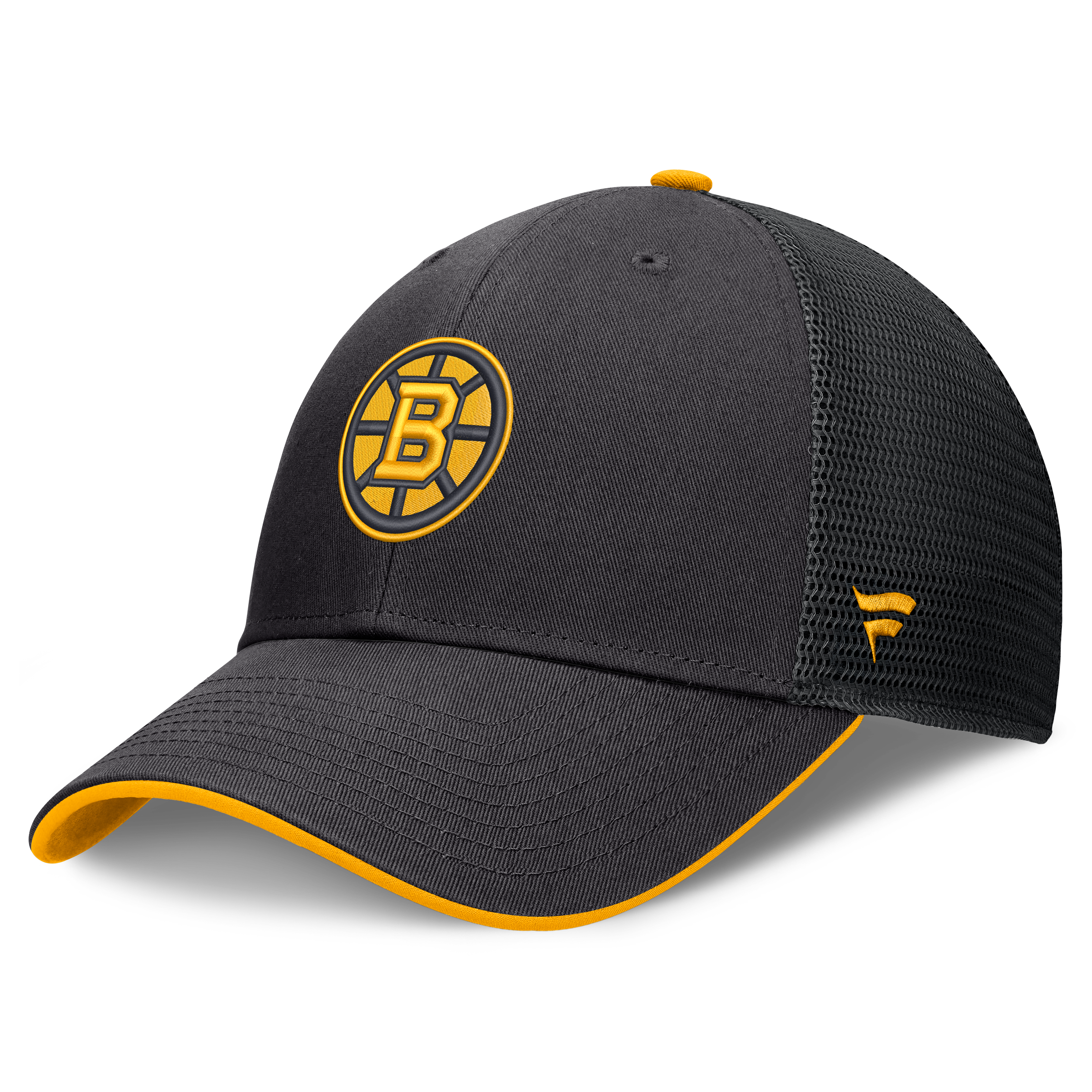 Men's Fanatics Black Boston Bruins Fundamental Limits Trucker Adjustable Hat