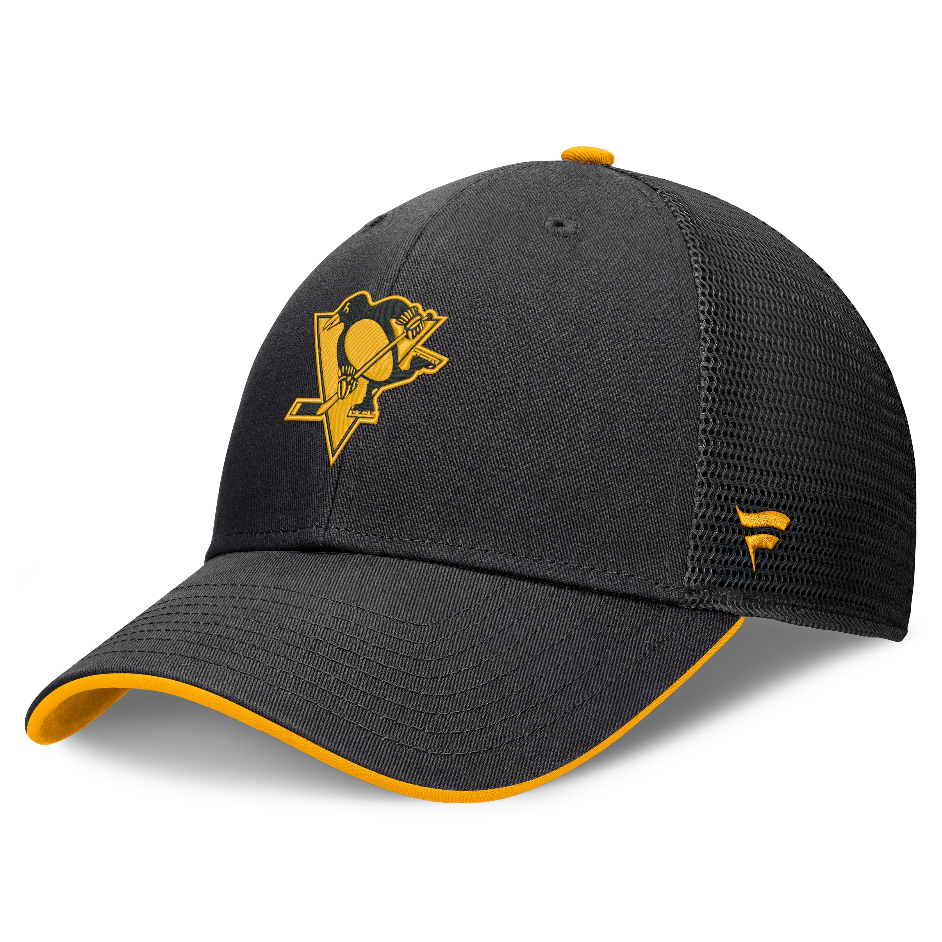 Men's Fanatics Black Pittsburgh Penguins Fundamental Limits Trucker Adjustable Hat