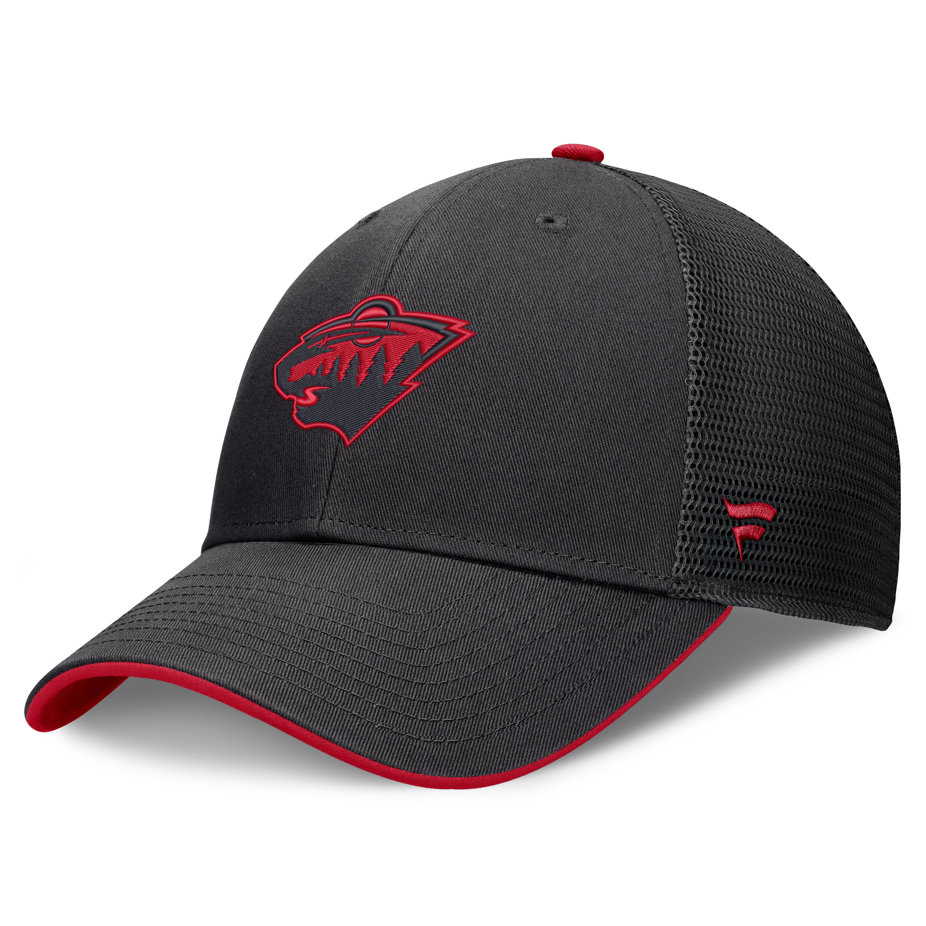 Men's Fanatics Black Minnesota Wild Fundamental Limits Trucker Adjustable Hat