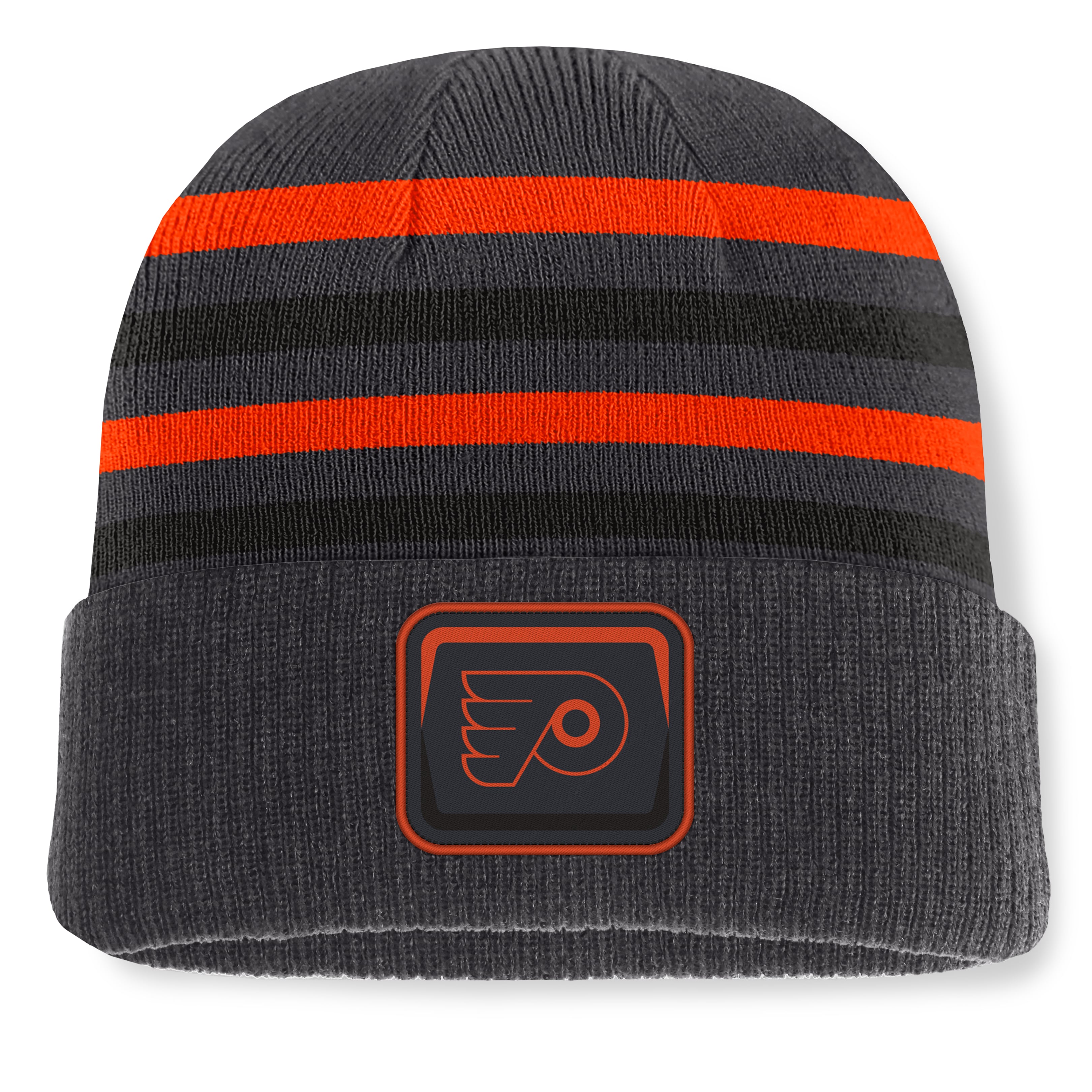 Men's Fanatics Black Philadelphia Flyers Knurly Stripe Cuffed Knit Hat