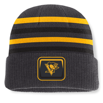 Men's Fanatics Black Pittsburgh Penguins Knurly Stripe Cuffed Knit Hat